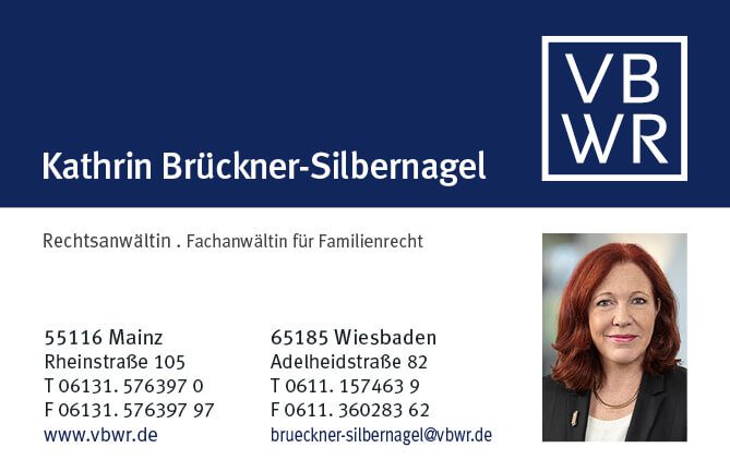 Visitenkarte Rechtsanwältin, Fachanwältin Kathrin Brückner-Silbernagel